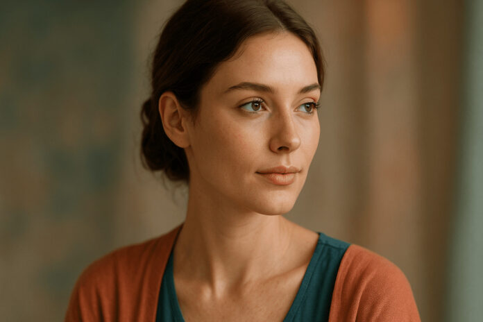 Portrait réaliste 3/4 d’une femme — collagène marin pour la peau