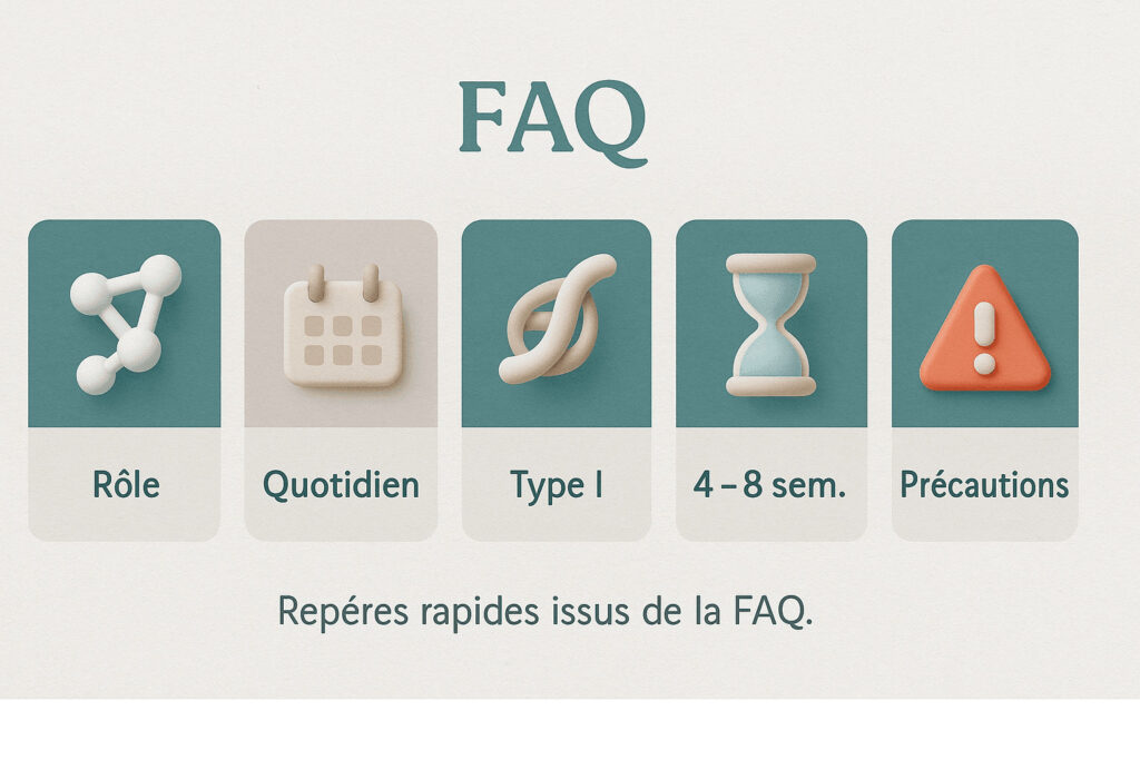 Infographie FAQ visuelle sur le collagène marin pour la peau