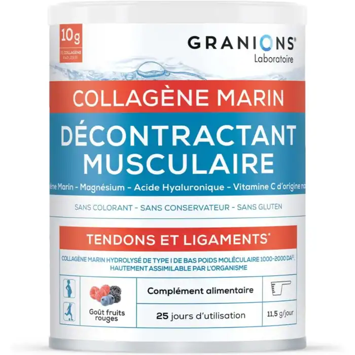 Pot de collagène marin décontractant musculaire – saveur fruits rouges