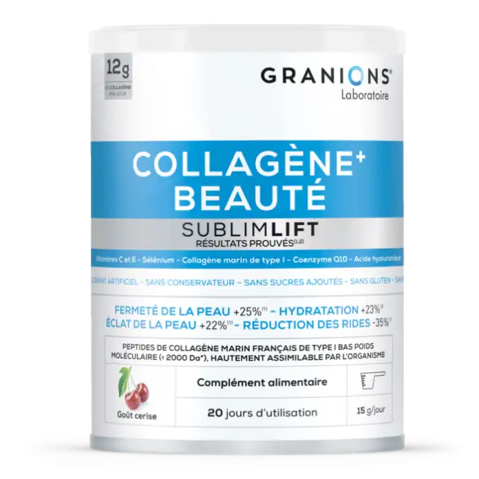 Pot de Collagène+ Beauté Sublimlift Granions, poudre à diluer 300 g, 12 g de collagène marin par dose