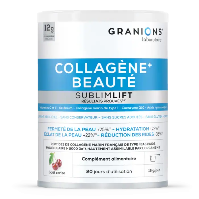 Pot de Collagène+ Beauté Sublimlift Granions, poudre à diluer 300 g, 12 g de collagène marin par dose