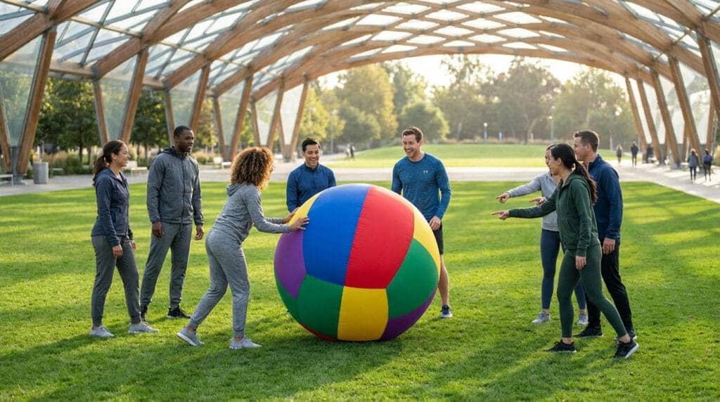 vibrant omnikin ball sparks playful discovery outdoors